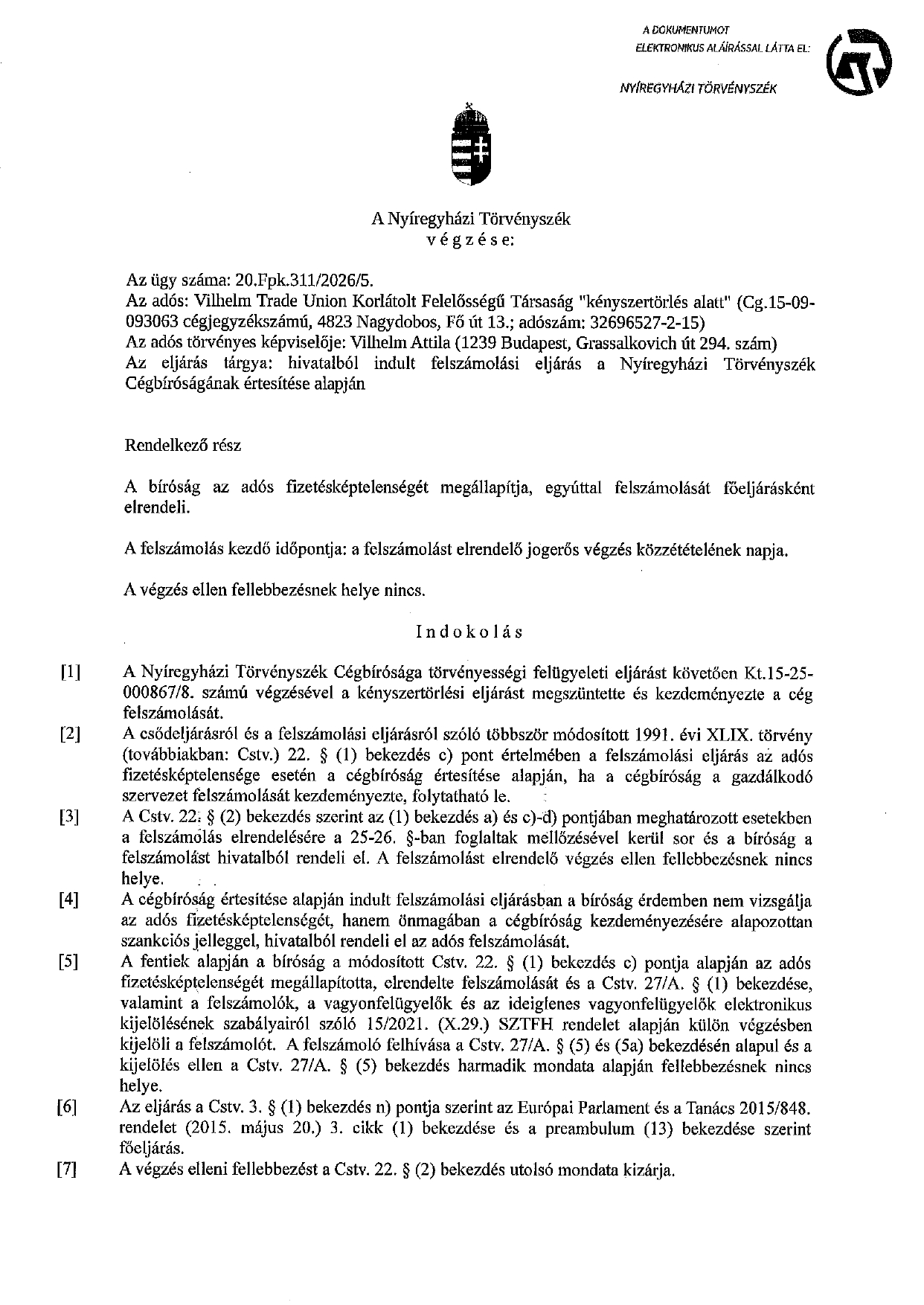 Hírdetmény