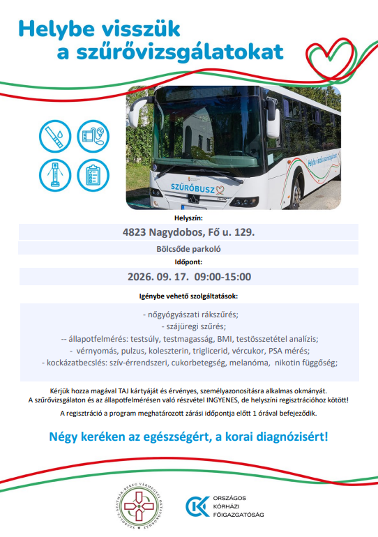 Helybe visszük a szürővizsgálatokat